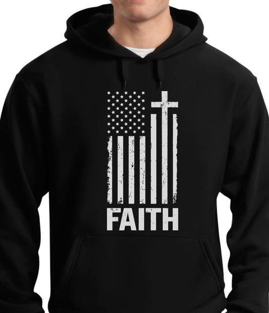 USA American Flag Sweater Cross Faith Hoodie Patriotic Sweatshirts for Men